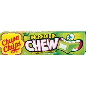 CHUPA CHUPS Green Apple Incredible Chews - 45g (BOX OF 20)