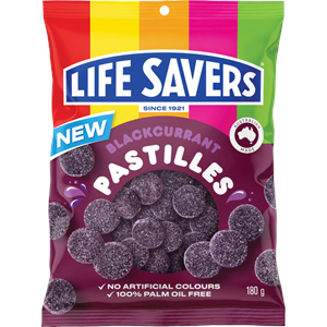 LIFESAVERS Blackcurrant Pastilles - 180g (BOX OF 12)